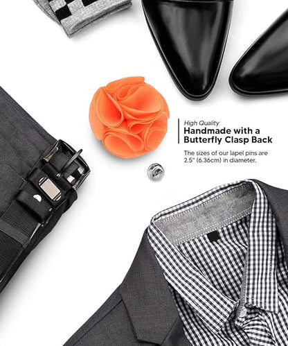 Rose Flower Lapel Pin by Vittorio Vico (73 - rose - coral) for Independent Retail Stores by Dubal Brothers