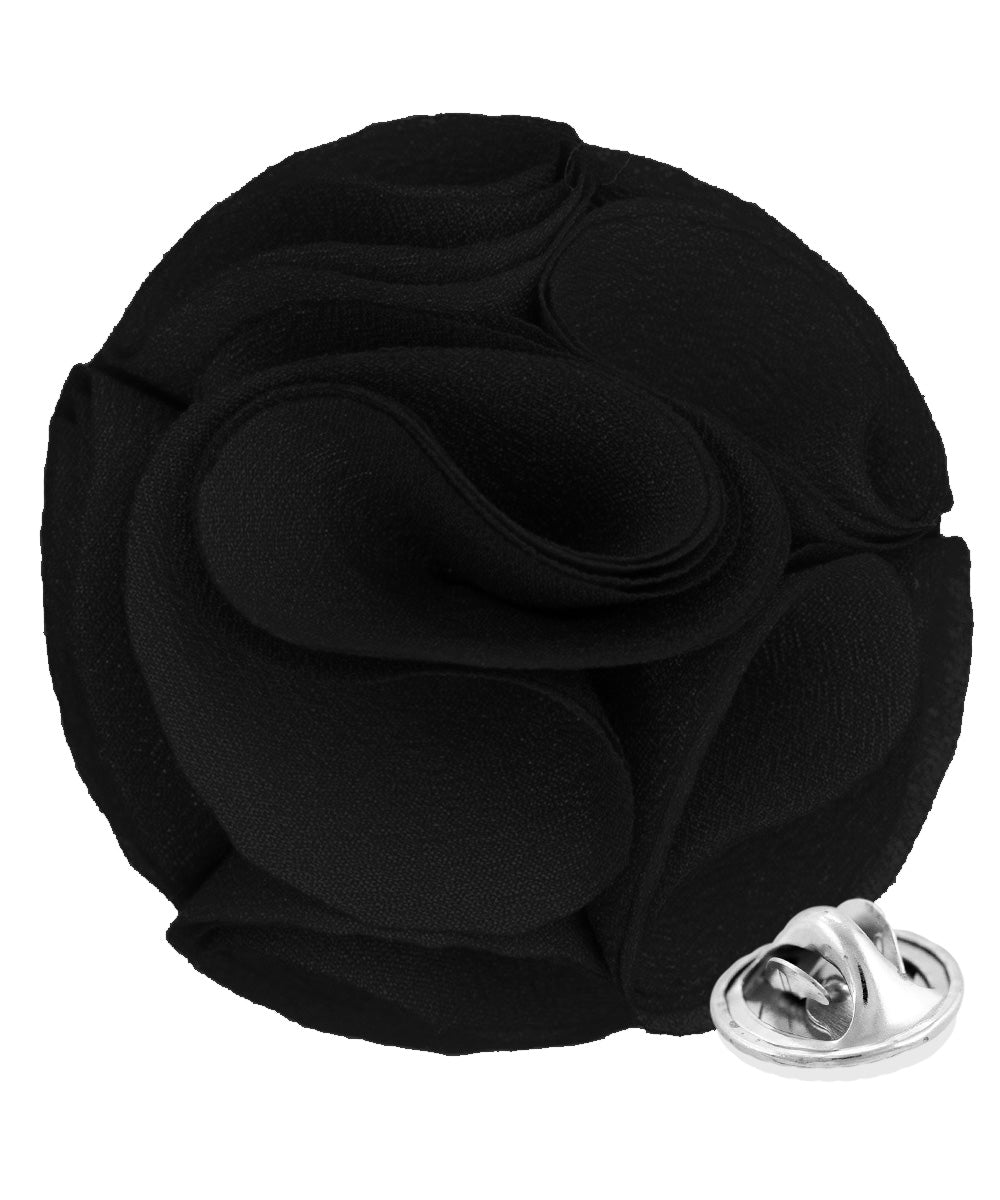 Rose Flower Lapel Pin by Vittorio Vico (74 - rose - black) for Independent Retail Stores by Dubal Brothers