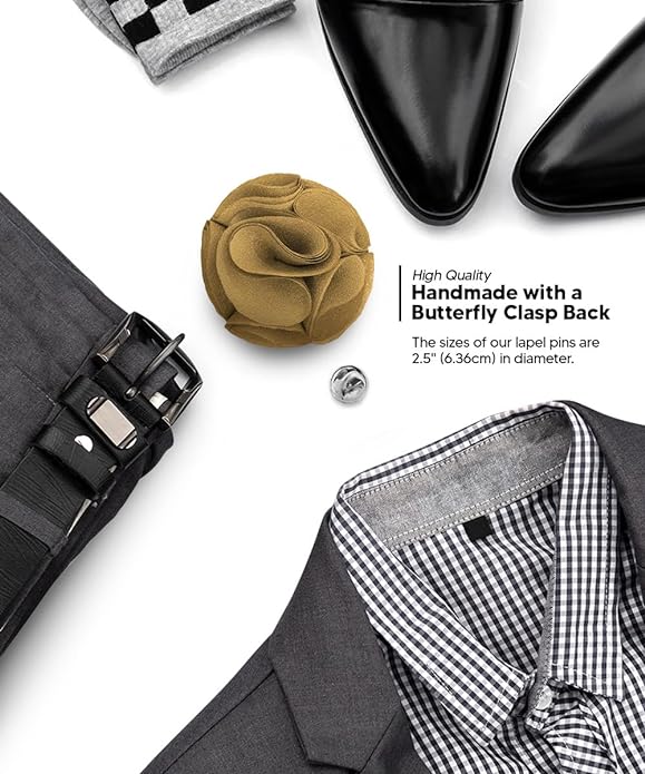 Rose Flower Lapel Pin by Vittorio Vico (75 - rose - tan) for Independent Retail Stores by Dubal Brothers