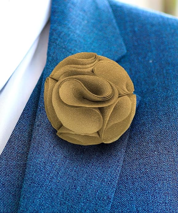 Rose Flower Lapel Pin by Vittorio Vico (75 - rose - tan) for Independent Retail Stores by Dubal Brothers