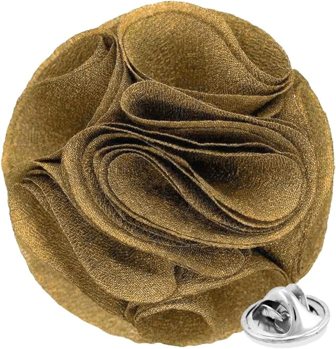 Rose Flower Lapel Pin by Vittorio Vico (75 - rose - tan) for Independent Retail Stores by Dubal Brothers