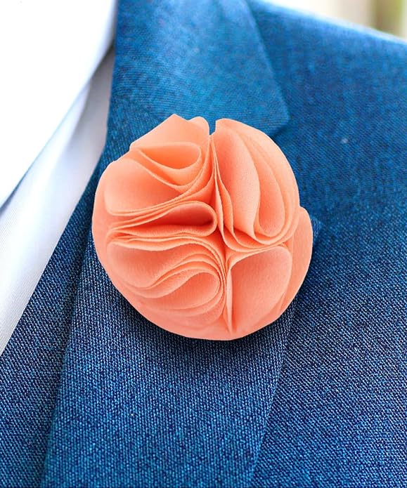 Rose Flower Lapel Pin by Vittorio Vico (76 - rose - peach) for Independent Retail Stores by Dubal Brothers
