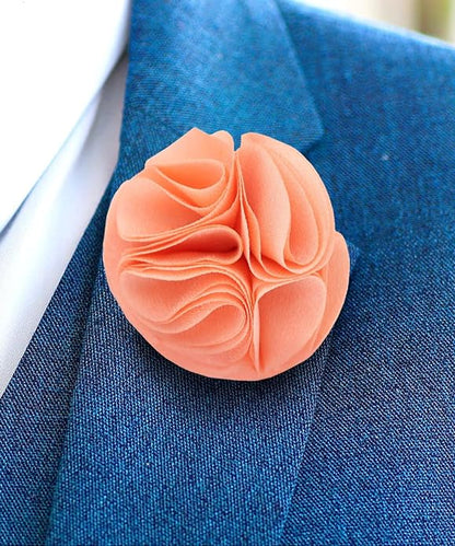 Rose Flower Lapel Pin by Vittorio Vico (76 - rose - peach) for Independent Retail Stores by Dubal Brothers