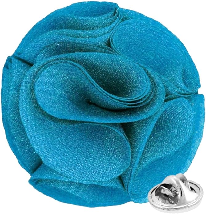 Rose Flower Lapel Pin by Vittorio Vico (77 - rose - turquoise) for Independent Retail Stores by Dubal Brothers