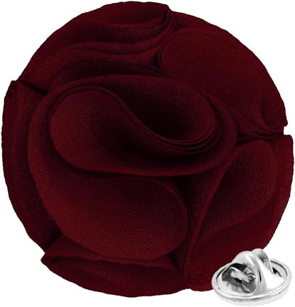 Rose Flower Lapel Pin by Vittorio Vico (78 - rose - burgundy) for Independent Retail Stores by Dubal Brothers