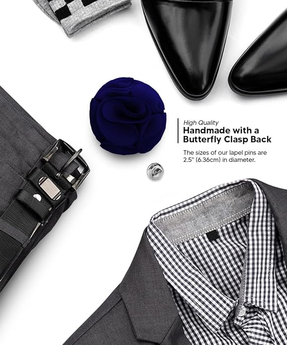 Rose Flower Lapel Pin by Vittorio Vico (79 - rose - royal) for Independent Retail Stores by Dubal Brothers