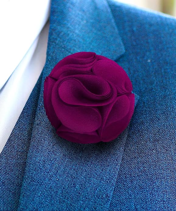 Rose Flower Lapel Pin by Vittorio Vico (80 - rose - magenta) for Independent Retail Stores by Dubal Brothers