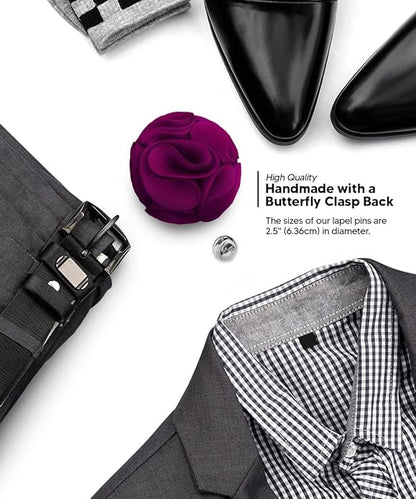 Rose Flower Lapel Pin by Vittorio Vico (80 - rose - magenta) for Independent Retail Stores by Dubal Brothers