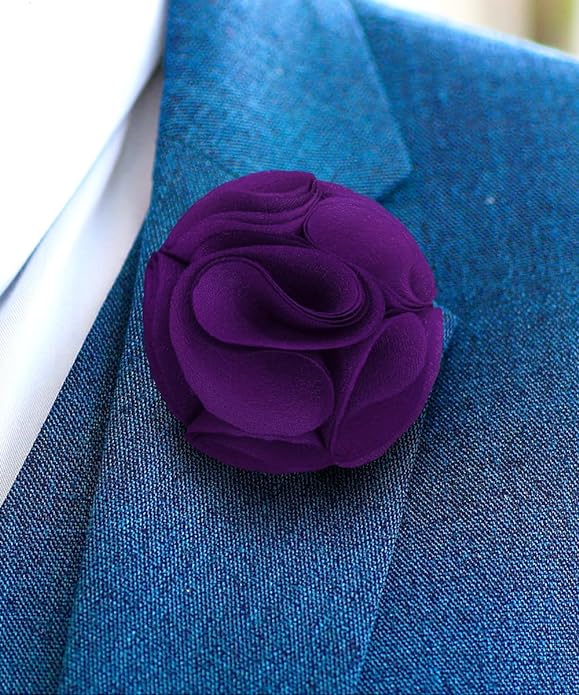 Rose Flower Lapel Pin by Vittorio Vico (82 - rose - purple) for Independent Retail Stores by Dubal Brothers