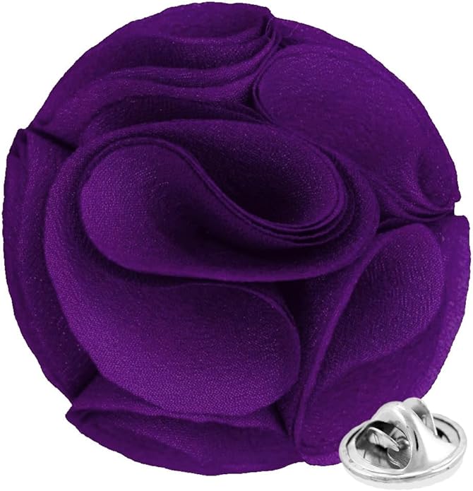 Rose Flower Lapel Pin by Vittorio Vico (82 - rose - purple) for Independent Retail Stores by Dubal Brothers