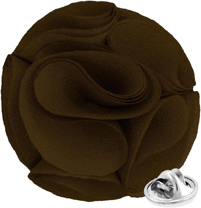 Rose Flower Lapel Pin by Vittorio Vico (84 - rose - brown) for Independent Retail Stores by Dubal Brothers
