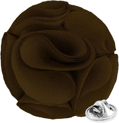 Rose Flower Lapel Pin by Vittorio Vico (84 - rose - brown) for Independent Retail Stores by Dubal Brothers