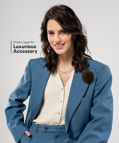 Rose Flower Lapel Pin by Vittorio Vico (84 - rose - brown) for Independent Retail Stores by Dubal Brothers