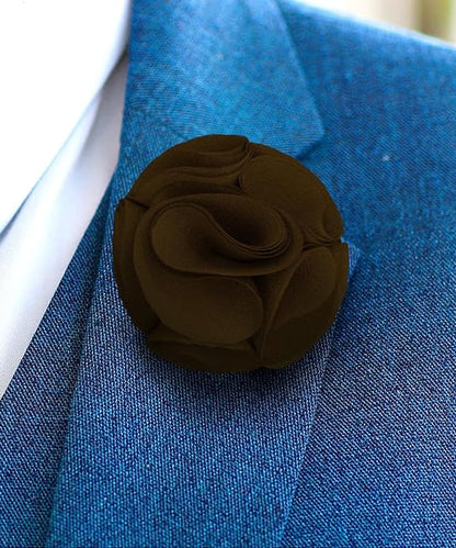 Rose Flower Lapel Pin by Vittorio Vico (84 - rose - brown) for Independent Retail Stores by Dubal Brothers