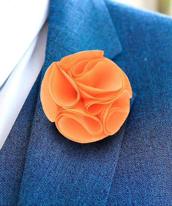 Rose Flower Lapel Pin by Vittorio Vico (85 - rose - darkpeach) for Independent Retail Stores by Dubal Brothers
