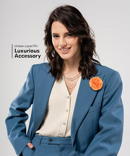 Rose Flower Lapel Pin by Vittorio Vico (85 - rose - darkpeach) for Independent Retail Stores by Dubal Brothers