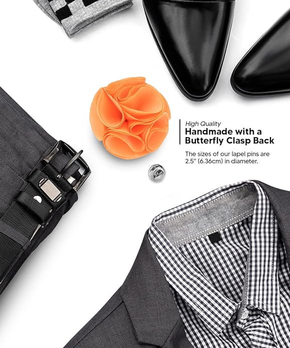 Rose Flower Lapel Pin by Vittorio Vico (85 - rose - darkpeach) for Independent Retail Stores by Dubal Brothers