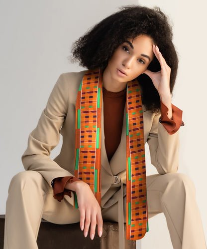 Vittorio Farina Mens' Kente Satin Scarf - SCARVES_Kente #1 - Classy Cufflinks