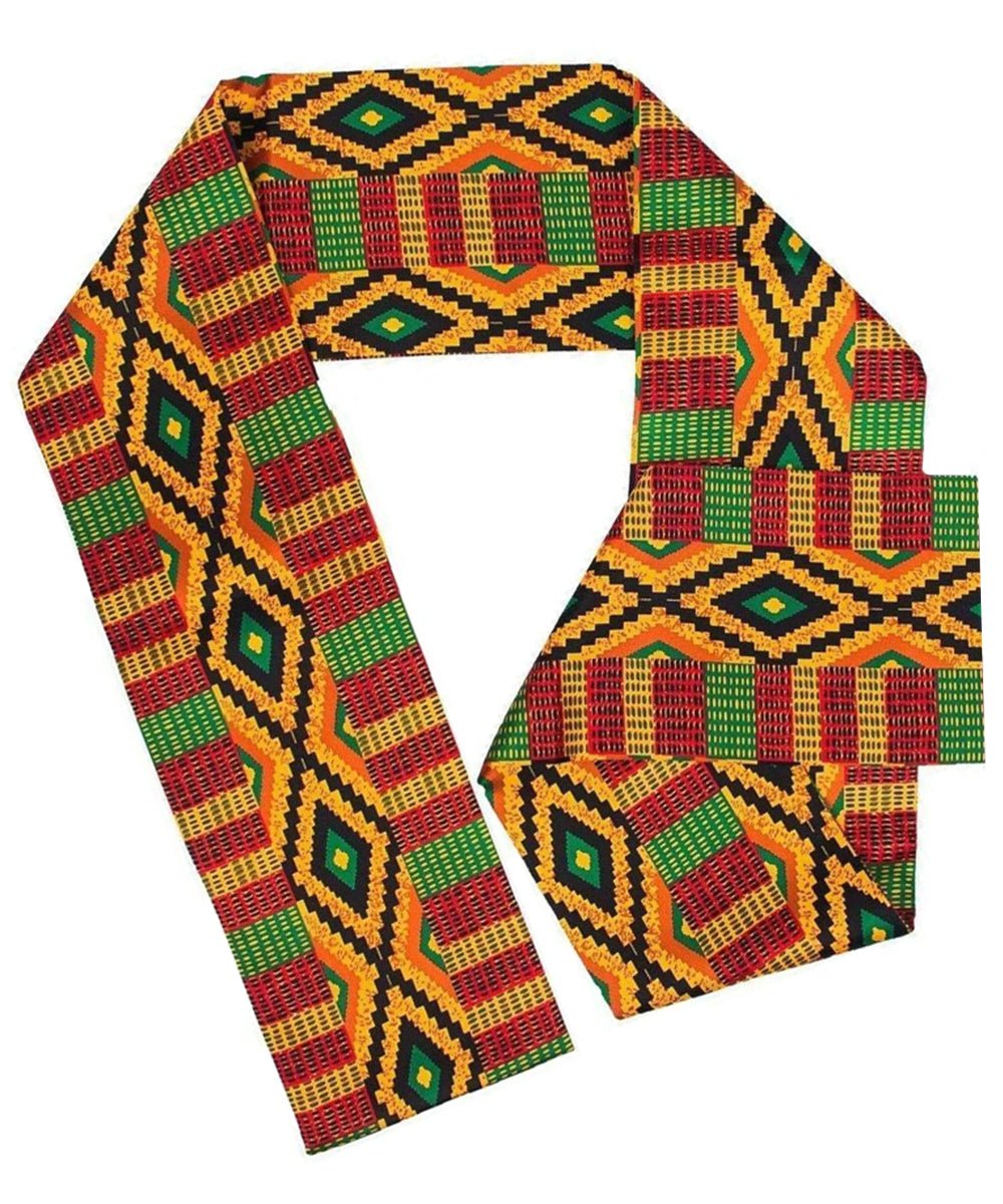 Vittorio Farina Mens' Kente Satin Scarf - SCARVES_Kente #2 - Classy Cufflinks