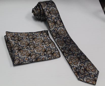 Skinny Design Necktie & Pocket Square by Vittorio Farina (NH - SD - 0001) for Independent Retail Stores by Dubal Brothers