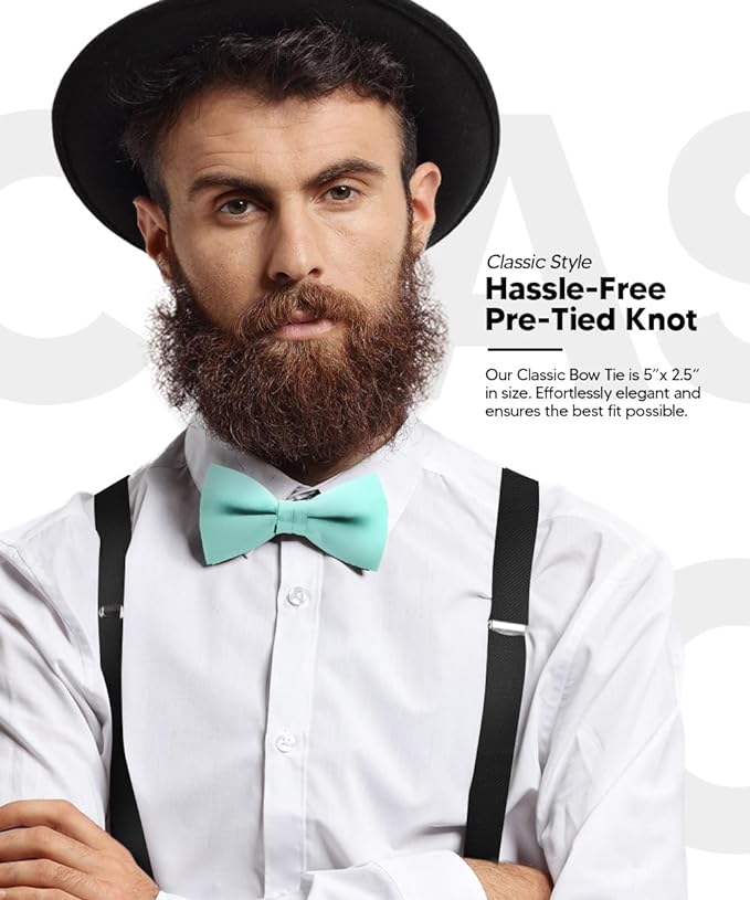 Solid Bow Tie in a Box by Vittorio Farina (basic - bow - tie - aqua) for Independent Retail Stores by Dubal Brothers