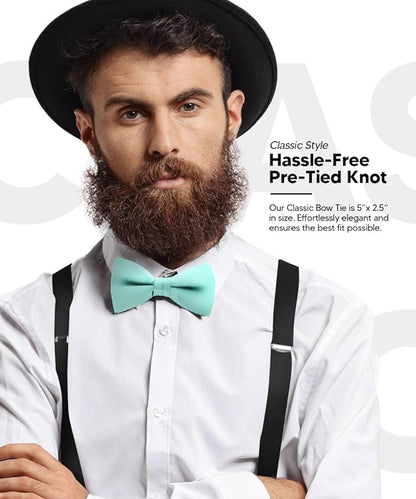 Solid Bow Tie in a Box by Vittorio Farina (basic - bow - tie - aqua) for Independent Retail Stores by Dubal Brothers