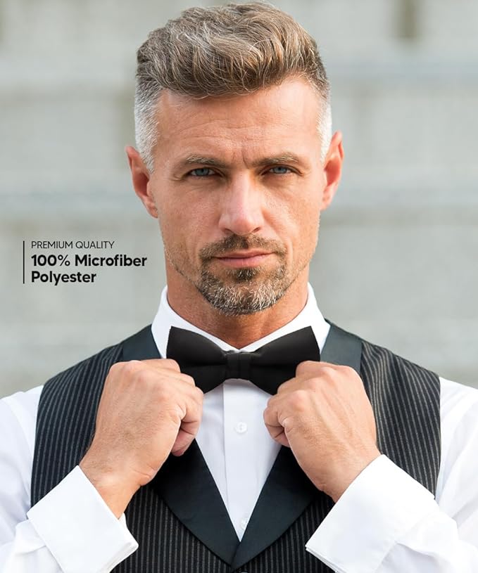 Solid Bow Tie in a Box by Vittorio Farina (basic - bow - tie - black) for Independent Retail Stores by Dubal Brothers