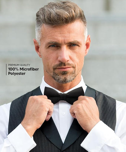 Solid Bow Tie in a Box by Vittorio Farina (basic - bow - tie - black) for Independent Retail Stores by Dubal Brothers