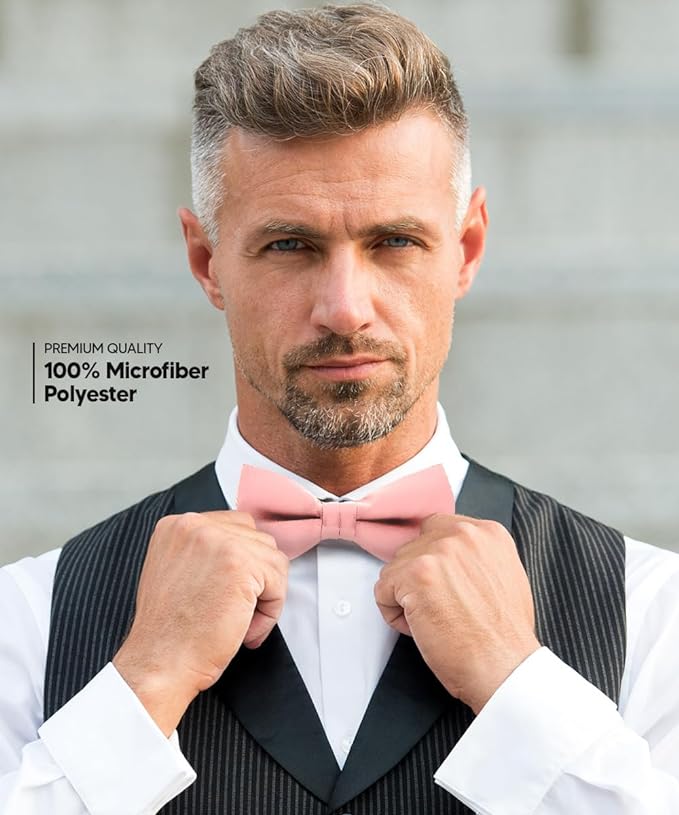 Solid Bow Tie in a Box by Vittorio Farina (basic - bow - tie - blush) for Independent Retail Stores by Dubal Brothers