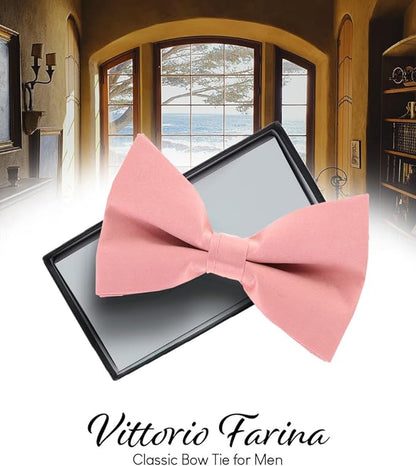 Solid Bow Tie in a Box by Vittorio Farina (basic - bow - tie - blush) for Independent Retail Stores by Dubal Brothers