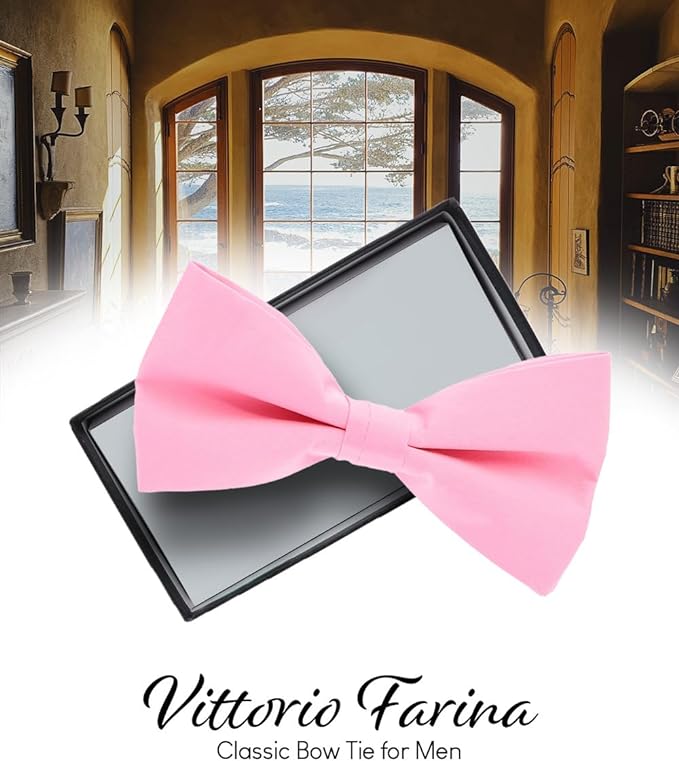 Solid Bow Tie in a Box by Vittorio Farina (basic - bow - tie - burgundy) for Independent Retail Stores by Dubal Brothers