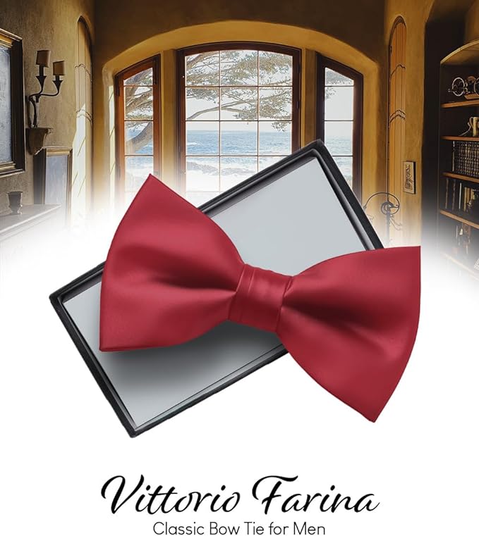Solid Bow Tie in a Box by Vittorio Farina (basic - bow - tie - charcoal) for Independent Retail Stores by Dubal Brothers