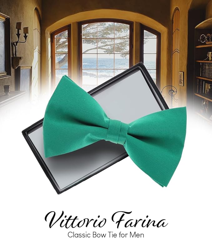 Solid Bow Tie in a Box by Vittorio Farina (basic - bow - tie - lemon) for Independent Retail Stores by Dubal Brothers