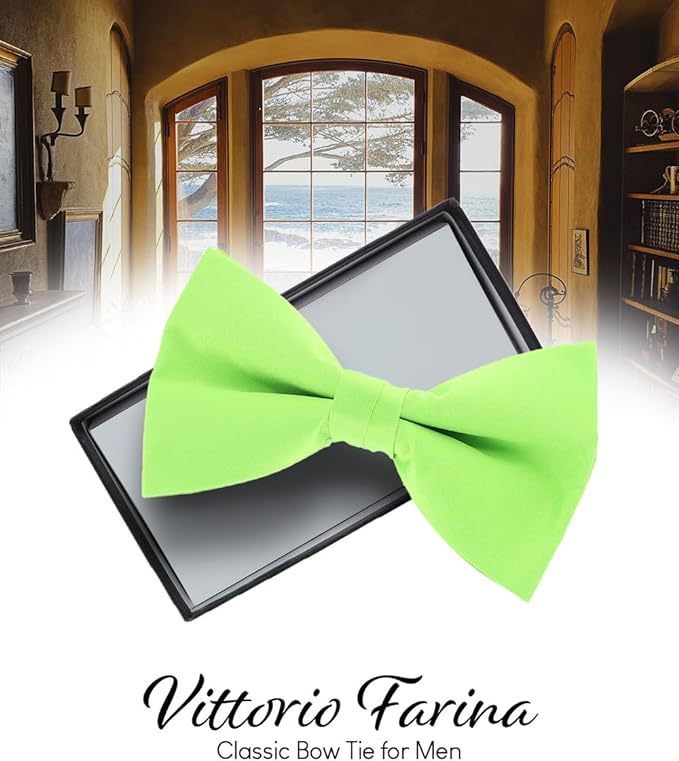 Solid Bow Tie in a Box by Vittorio Farina (basic - bow - tie - mint) for Independent Retail Stores by Dubal Brothers