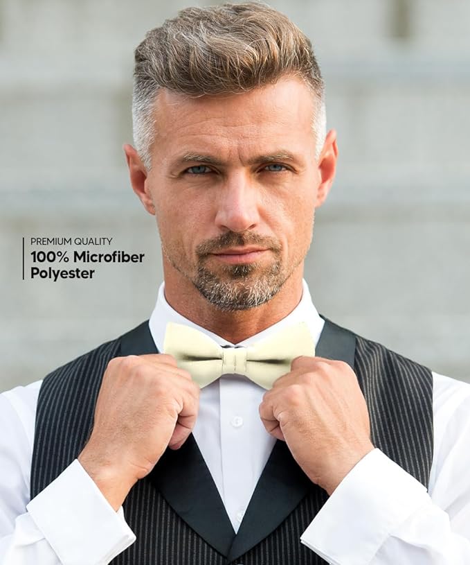 Solid Bow Tie in a Box by Vittorio Farina (basic - bow - tie - olive) for Independent Retail Stores by Dubal Brothers