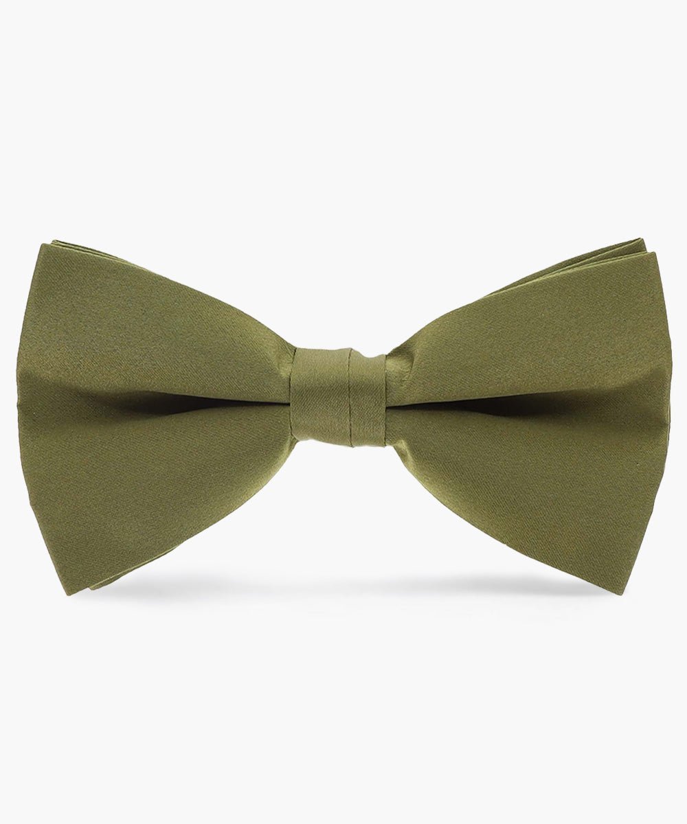 Solid Bow Tie in a Box by Vittorio Farina (basic - bow - tie - olive) for Independent Retail Stores by Dubal Brothers
