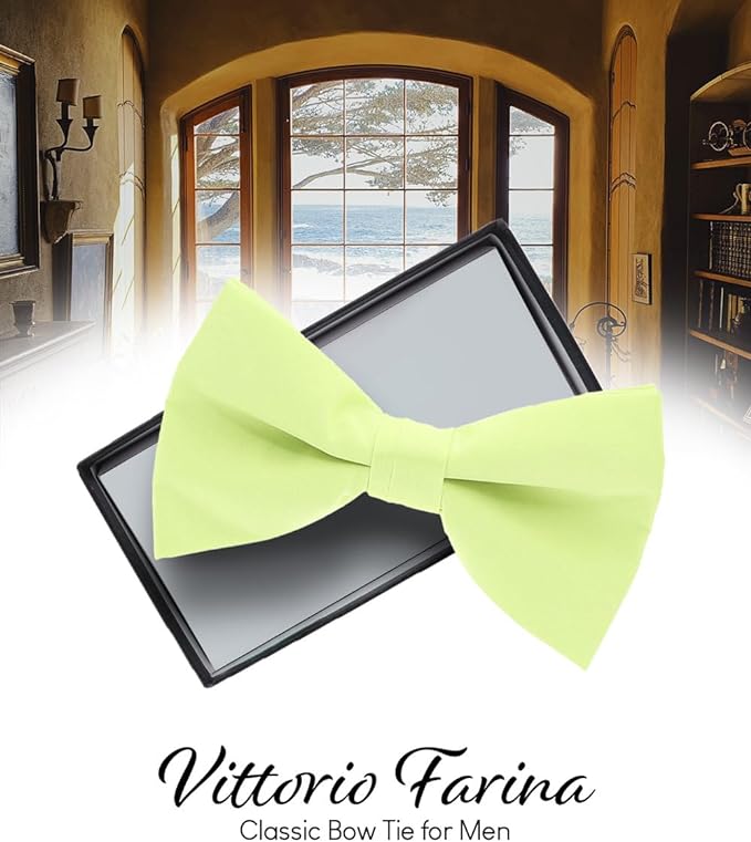 Solid Bow Tie in a Box by Vittorio Farina (basic - bow - tie - orange) for Independent Retail Stores by Dubal Brothers