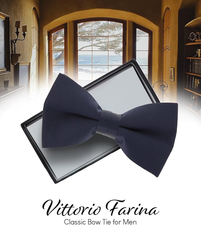 Solid Bow Tie in a Box by Vittorio Farina (basic - bow - tie - pink) for Independent Retail Stores by Dubal Brothers