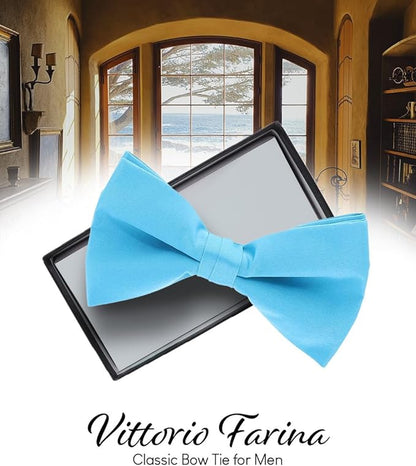 Solid Bow Tie in a Box by Vittorio Farina (basic - bow - tie - rose - gold) for Independent Retail Stores by Dubal Brothers