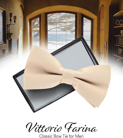 Solid Bow Tie in a Box by Vittorio Farina (basic - bow - tie - rose - gold) for Independent Retail Stores by Dubal Brothers