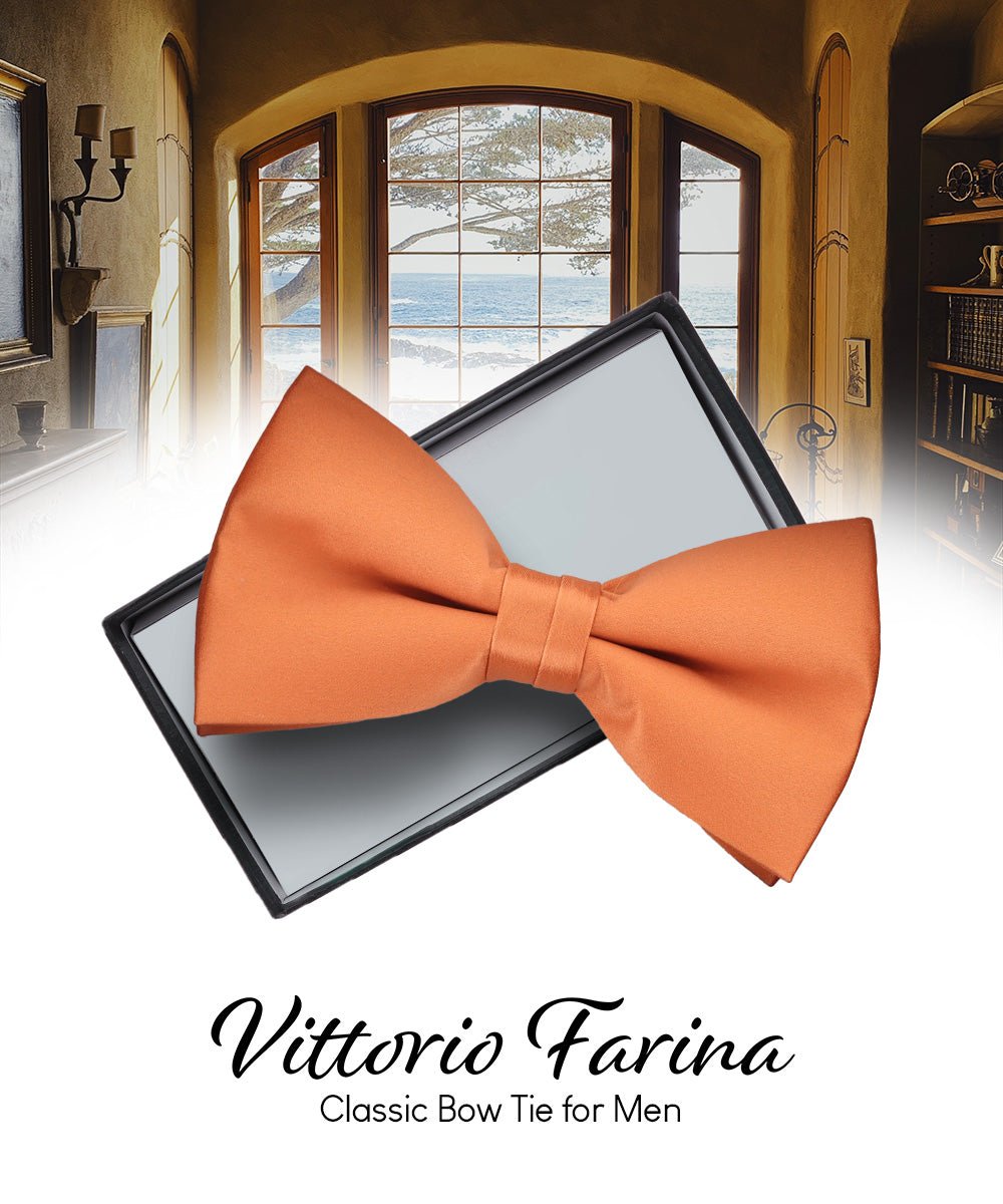 Solid Bow Tie in a Box by Vittorio Farina (basic - bow - tie - rose - gold) for Independent Retail Stores by Dubal Brothers