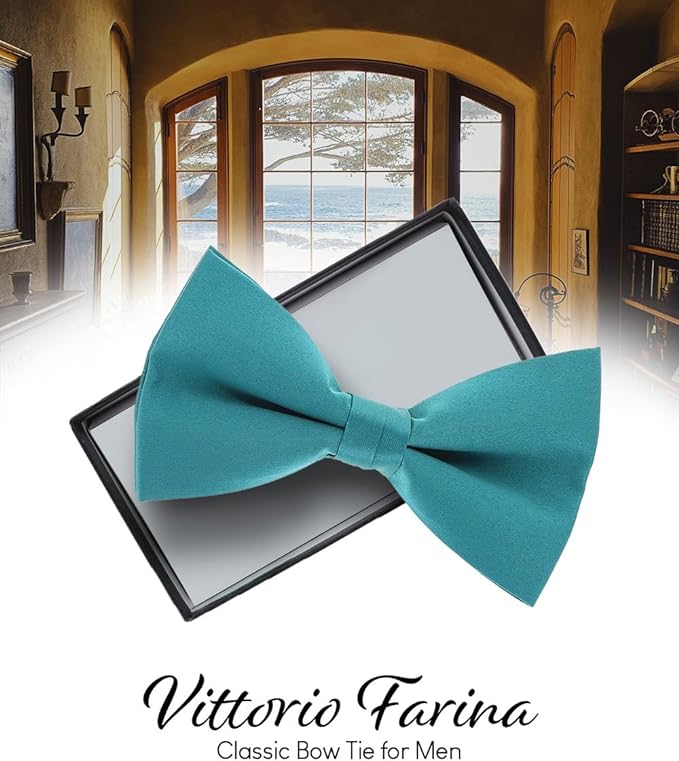 Solid Bow Tie in a Box by Vittorio Farina (basic - bow - tie - rose - gold) for Independent Retail Stores by Dubal Brothers