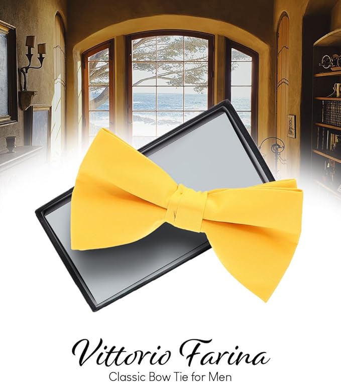 Solid Bow Tie in a Box by Vittorio Farina (basic - bow - tie - rose - gold) for Independent Retail Stores by Dubal Brothers