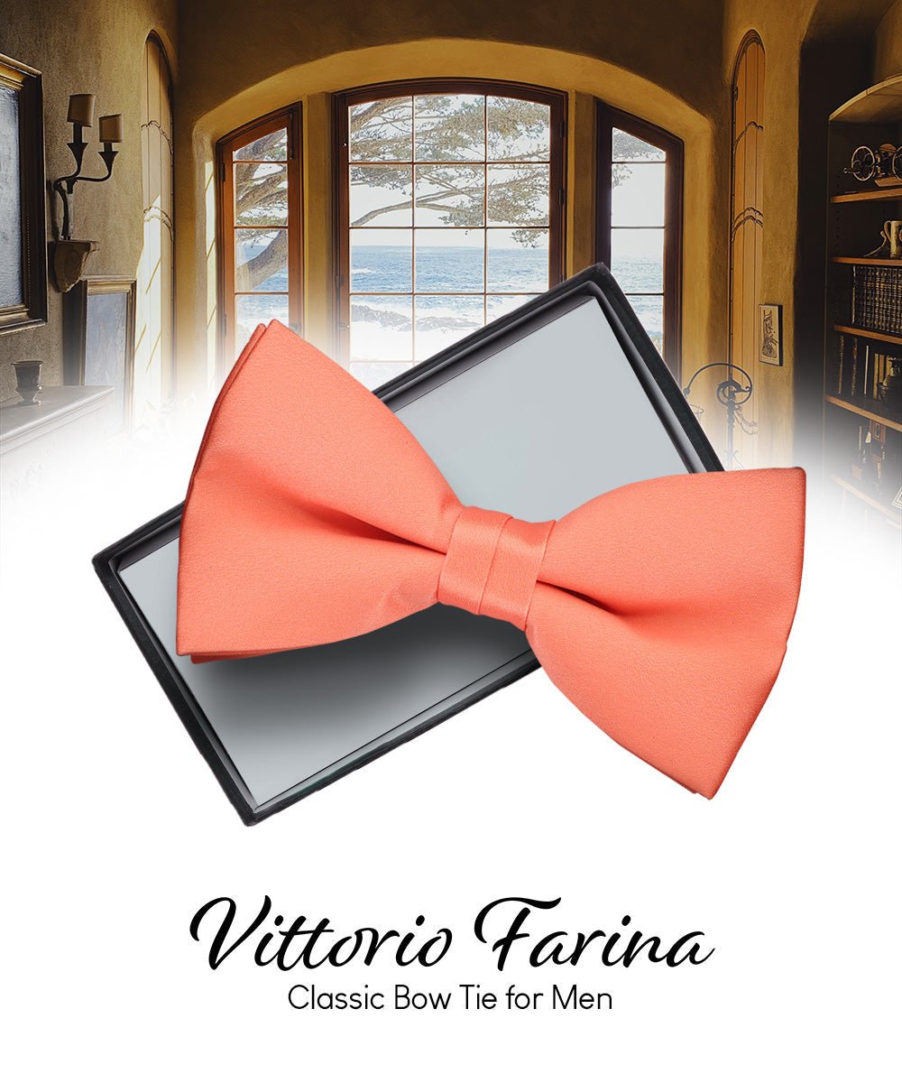 Solid Bow Tie in a Box by Vittorio Farina (basic - bow - tie - rose - gold) for Independent Retail Stores by Dubal Brothers