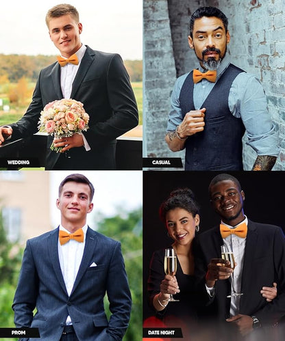 Solid Bow Tie in a Box by Vittorio Farina (basic - bow - tie - rust) for Independent Retail Stores by Dubal Brothers