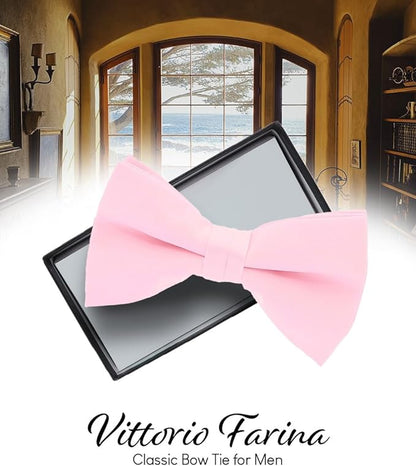 Solid Bow Tie in a Box by Vittorio Farina (basic - bow - tie - silver) for Independent Retail Stores by Dubal Brothers