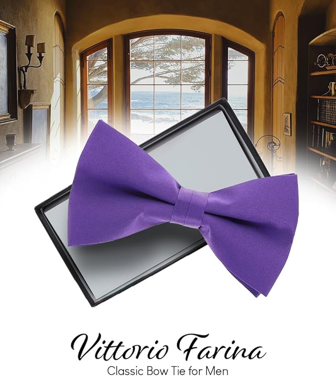 Solid Bow Tie in a Box by Vittorio Farina (basic - bow - tie - sky) for Independent Retail Stores by Dubal Brothers