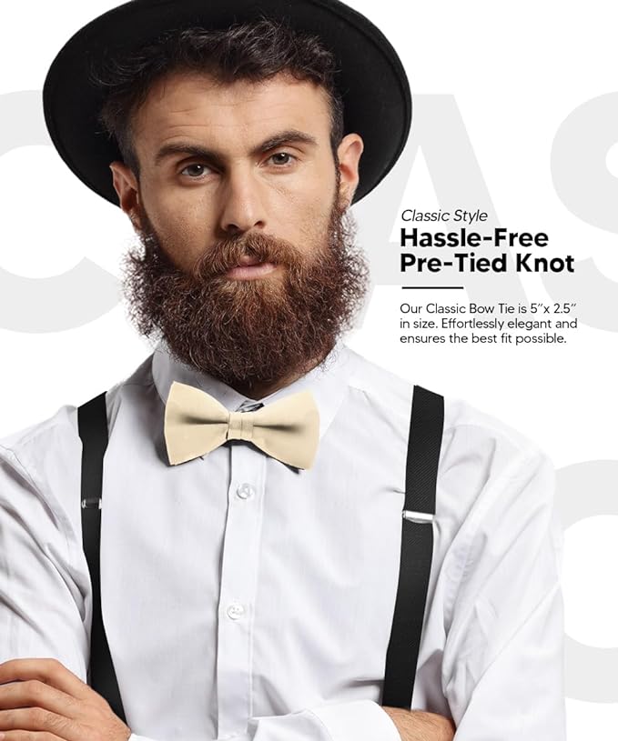 Solid Bow Tie in a Box by Vittorio Farina (basic - bow - tie - taupe) for Independent Retail Stores by Dubal Brothers