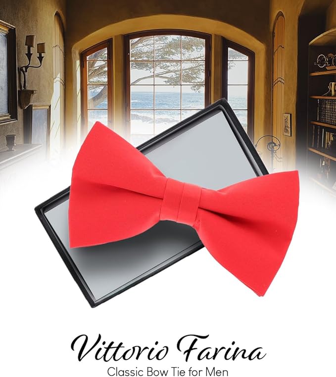 Solid Bow Tie in a Box by Vittorio Farina (basic - bow - tie - teal) for Independent Retail Stores by Dubal Brothers