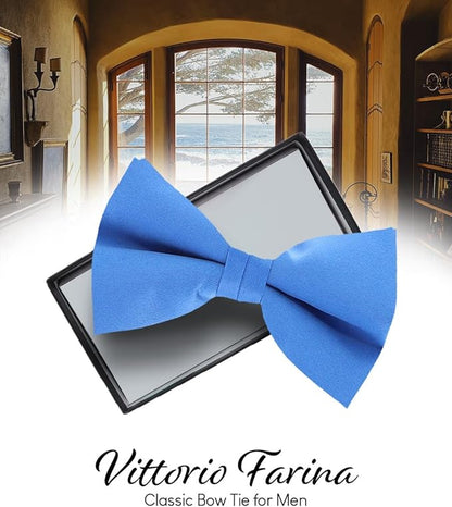 Solid Bow Tie in a Box by Vittorio Farina (basic - bow - tie - turquoise) for Independent Retail Stores by Dubal Brothers